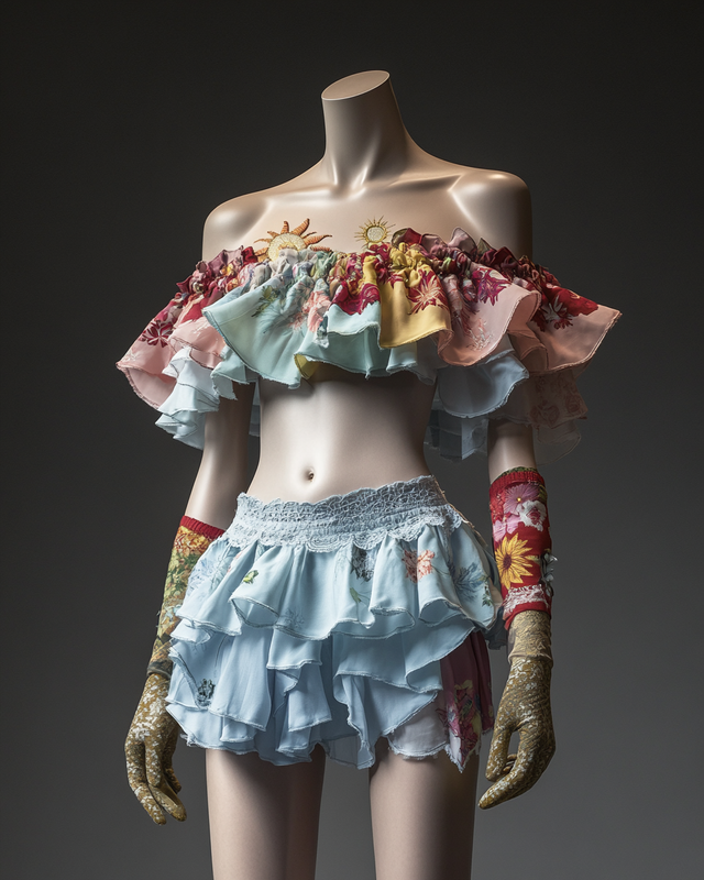 Sexy Elegant Ruffle Top + Skirt Two-Piece Swimsuit 0a4f