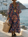 Women's Vintage Floral Pattern Art Print Casual Cotton Dress
