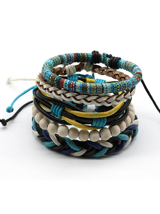 Japanese Marine Vintage Pu Men's Multi-layer Bracelet