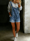 Women’s Casaul Cotton One Piece Denim Short Jumpsuit