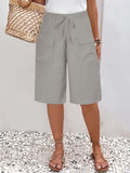 Women's Solid Color Casual Loose Stylish Pockets Shorts