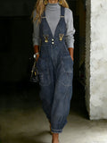 Women’s Casual Stylish One Piece Denim Jumpsuit