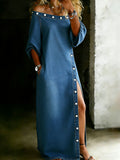 Women's Casual Stylish Off-shoulder Denim Loose Dress