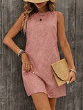 Women's White Round Neck Vest Dress