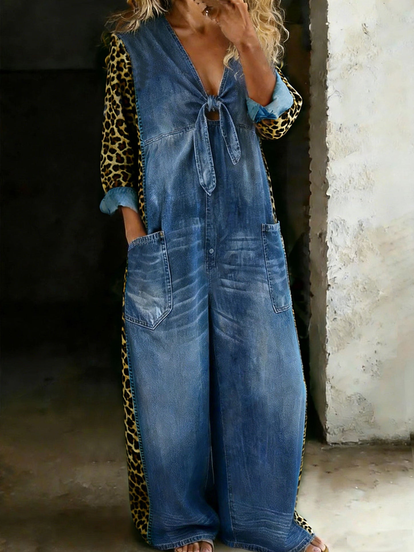 Women’s Cotton One Piece Denim Jumpsuit