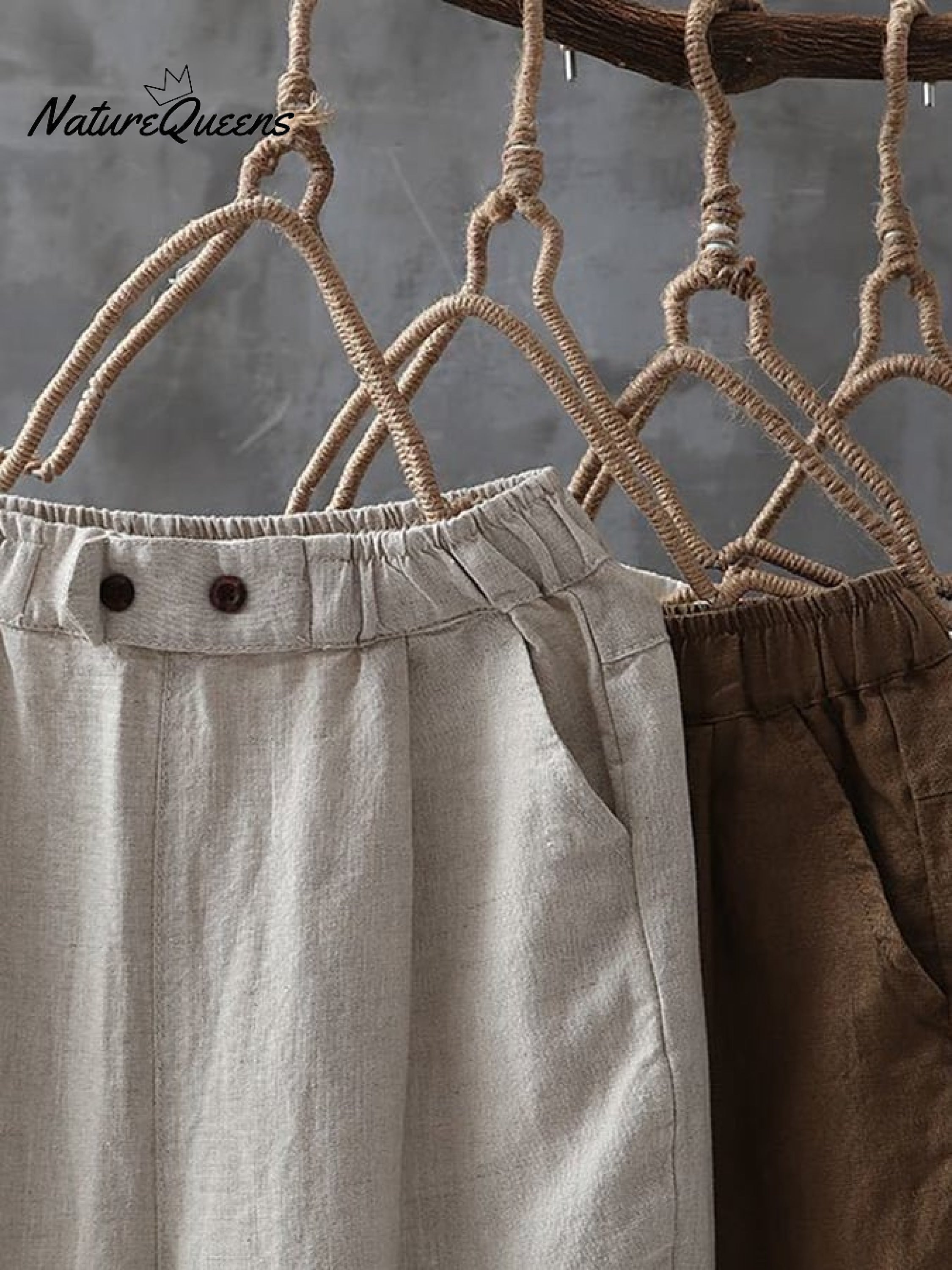 Women's Solid Color Simple Versatile Loose Casual Cotton And Linen Pants